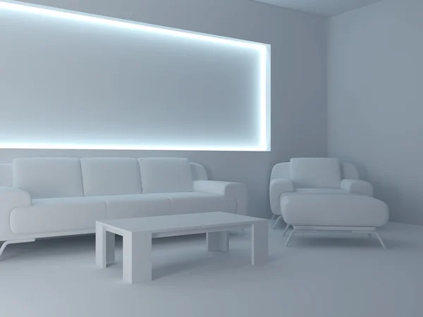 Apartamento branco conjunto de três — Fotografia de Stock