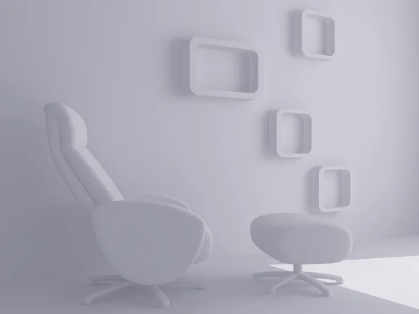 Biały fotel z obsługą — Zdjęcie stockowe