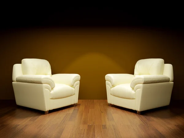 Két fehér fotel — Stock Fotó