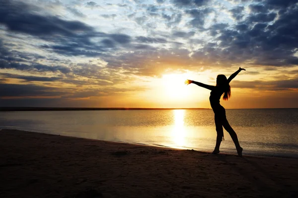 Fitness i solnedgången — Stockfoto