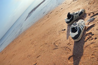 Shoes of beach the traveller clipart