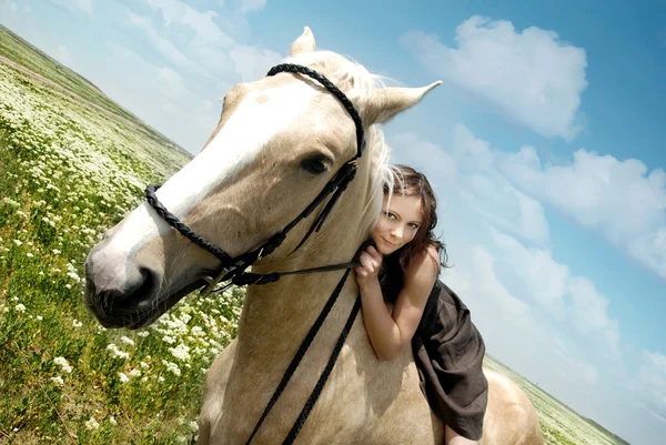 Я и моя лошадь — стоковое фото