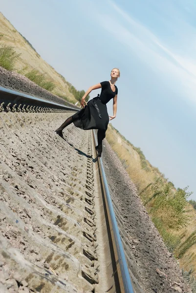 Posing of ballet dancer — Stock Photo, Image