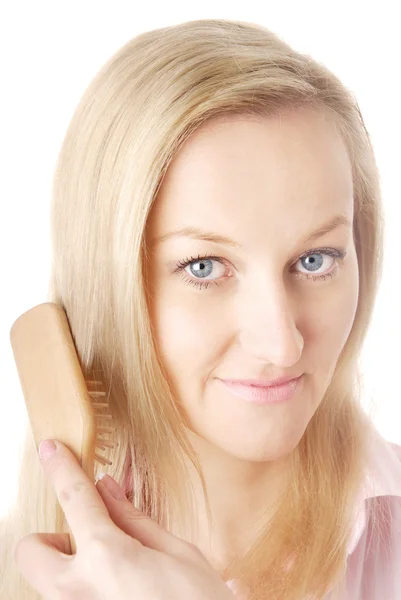 Taglio di capelli di bionda — Foto Stock