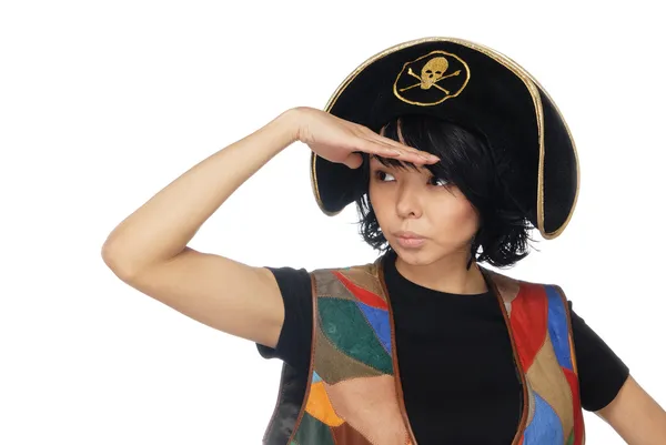 Наблюдатель пиратский капитан — стоковое фото