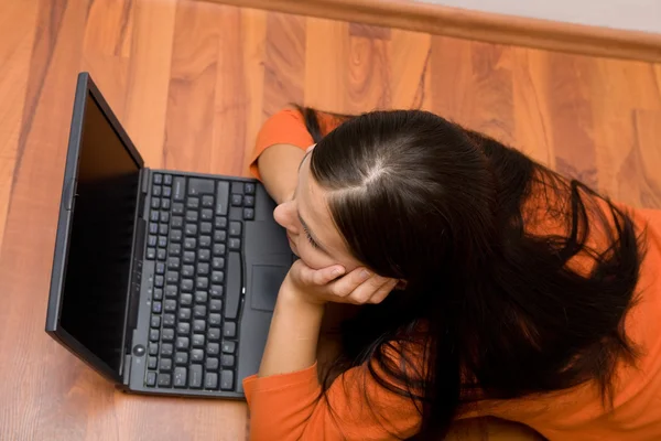 stock image Woman with laptop