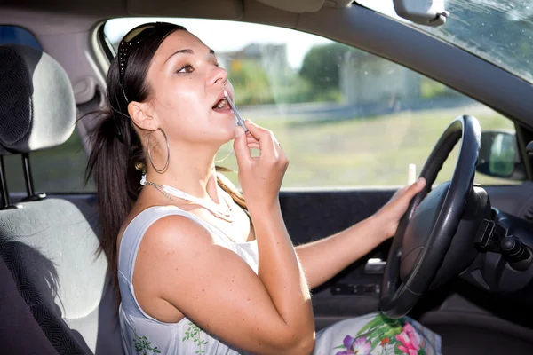 Woman in car — Stock Photo, Image