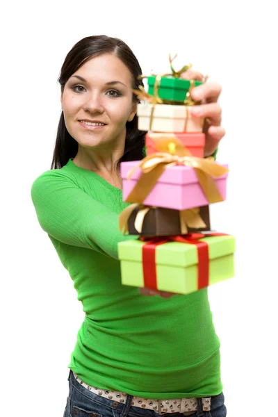 stock image Woman with gift