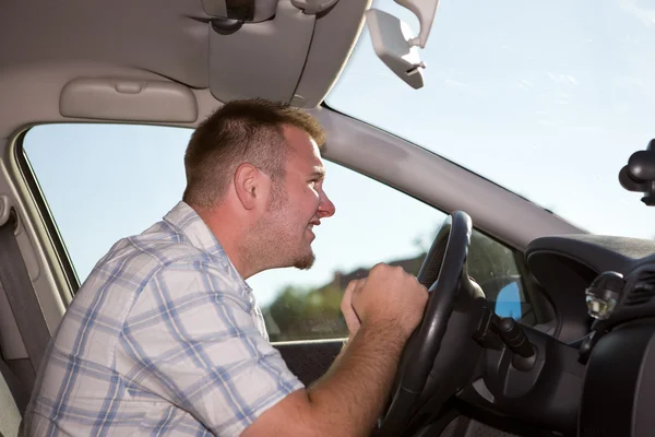 Casual man in car — Stock Photo, Image