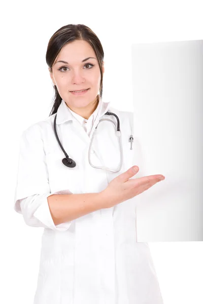Female doctor with board — Stock Photo, Image
