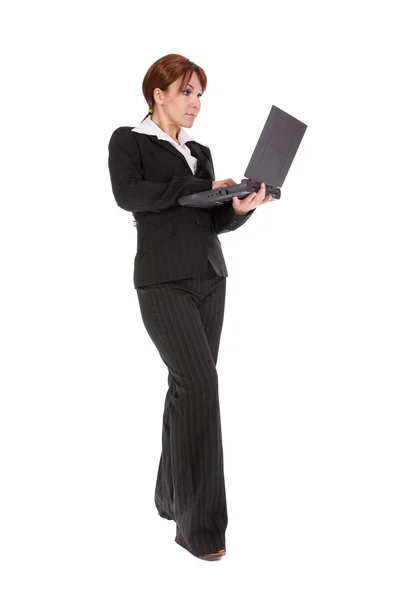 Бізнес-леді з ноутбуком — стокове фото