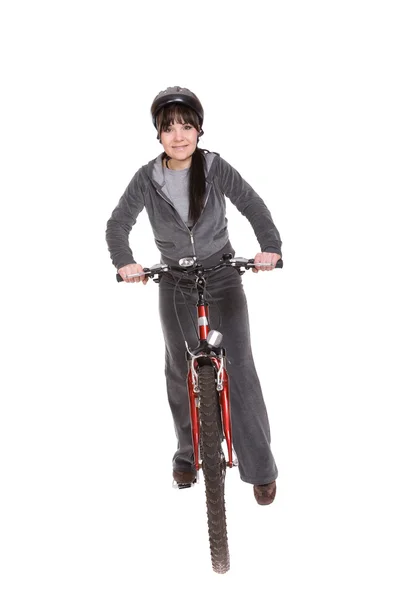 Nő a kerékpáros — Stock Fotó
