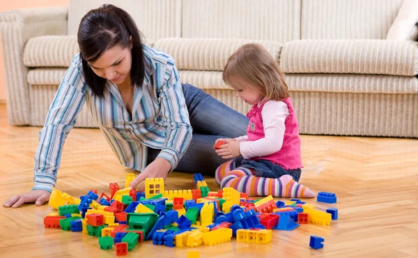 stock image Family playing at home