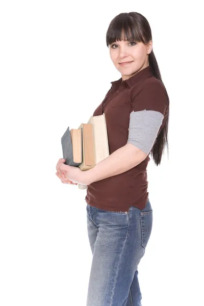 Mulher com livro — Fotografia de Stock