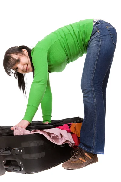 Packning kvinna — Stockfoto