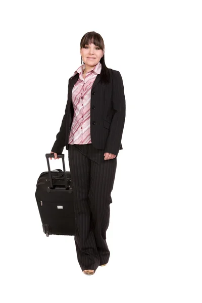 Donna d'affari con valigia — Foto Stock