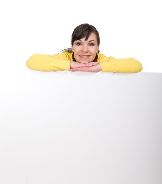 Woman with board clipart