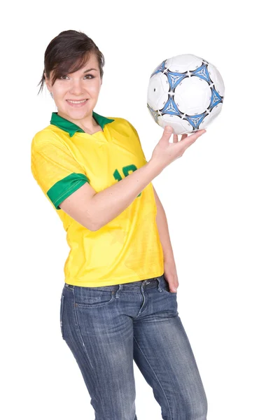 足球的女孩 — 图库照片