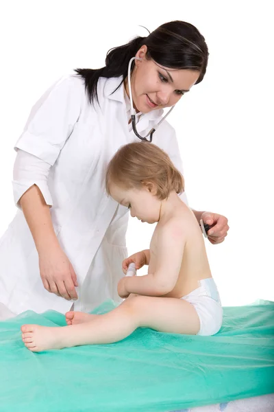 Menina com pediatra — Fotografia de Stock