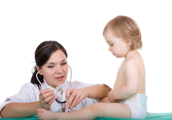 Baby girl with pediatrician — Stock Photo, Image