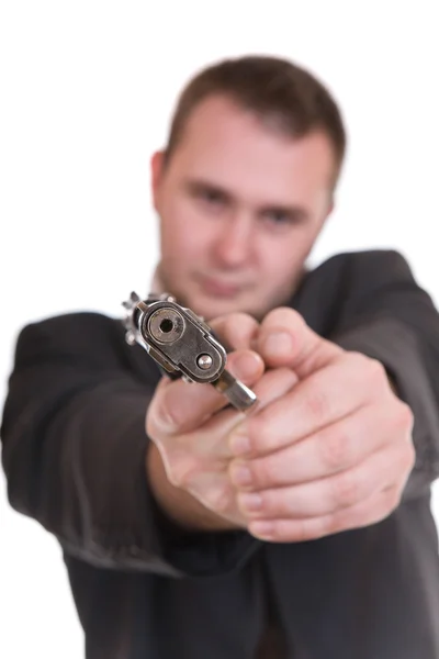 Mann mit Waffe — Stockfoto