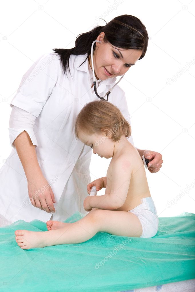 Baby girl with pediatrician