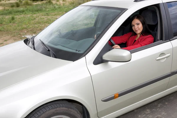 stock image Woman in car