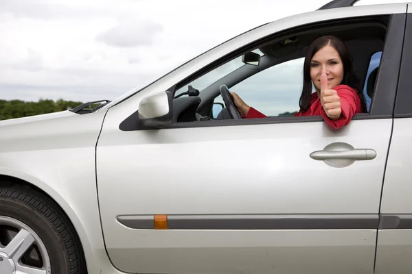 stock image Woman in car