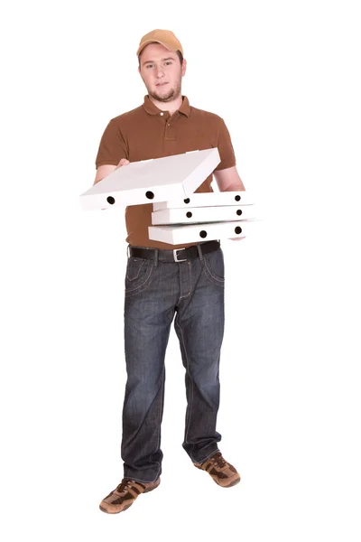 Pizzafutár — Stock Fotó