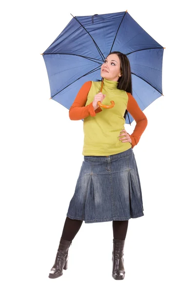 Kvinne med paraply – stockfoto