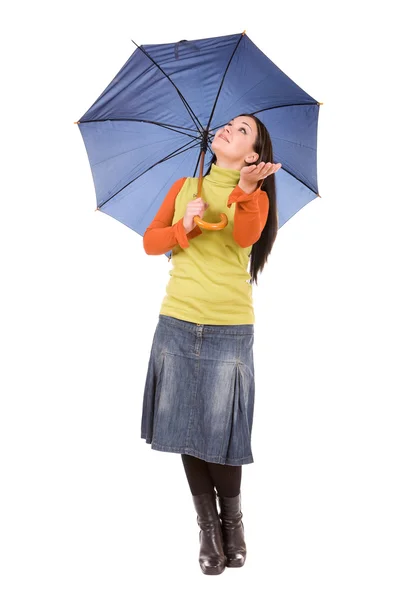 우산을 가진 여자 — 스톡 사진