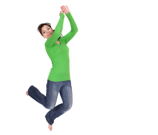 Прыгающая женщина — стоковое фото