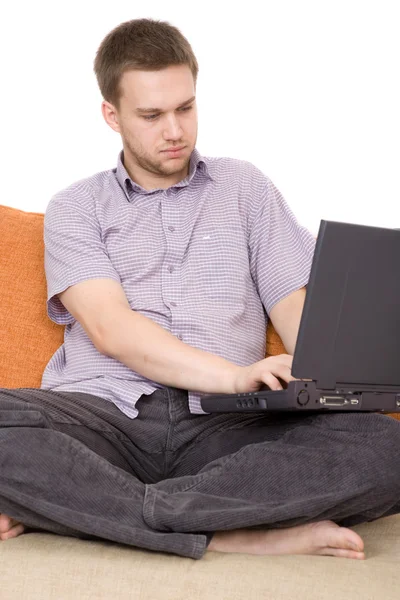 Man with laptop Stock Image