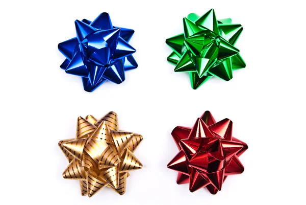 Four colorful bows isolated — Stock Photo, Image