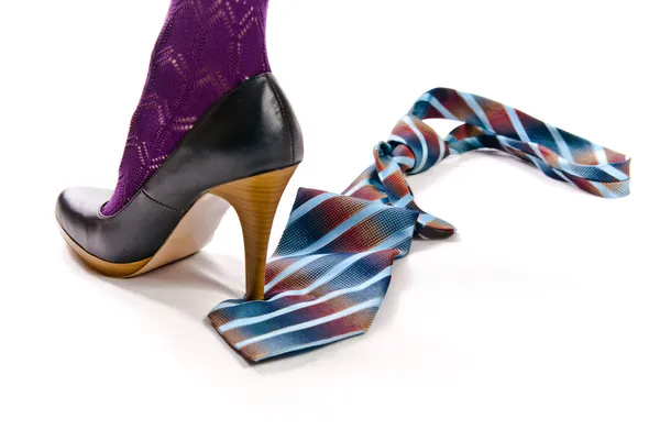 Scarpa sul tallone alto cravatta battistrada — Foto Stock