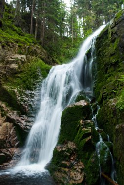 Waterfall in mountain clipart