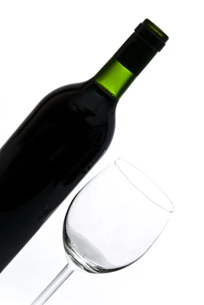 Butelka wina i lampka — Zdjęcie stockowe