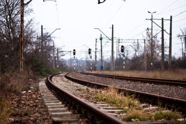 Kırmızı ışıklar tren için