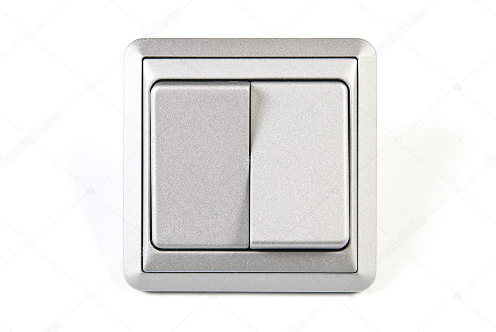 Silver double light switch