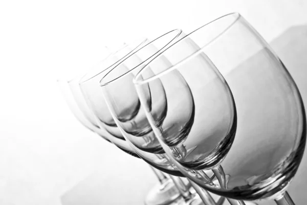 Empty wineglasses on white background — Stock Photo, Image