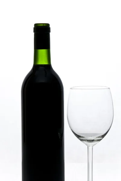 Bottle of wine and wineglass — Stock Photo, Image