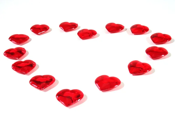 Heart of red hearts as background — Stock Photo, Image