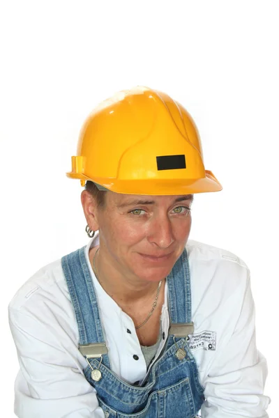 Young woman with safety helmet — Stock Photo, Image