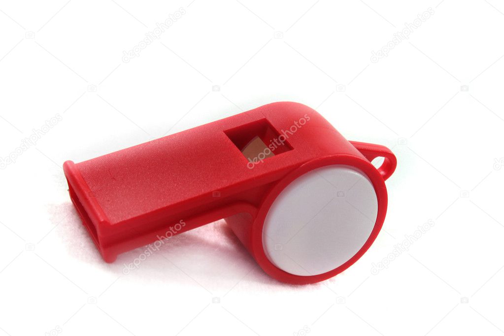 Red and white whistle