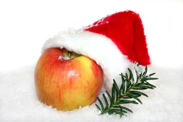 Pomme avec Santa Hat — Photo