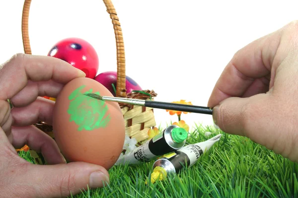 Húsvéti tojás festés — Stock Fotó