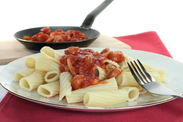 Tortiglione with tomato sauce — Stock Photo, Image