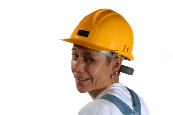 Woman with safety helmet — Zdjęcie stockowe