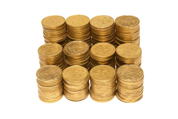 Stapel van gouden munten — Stockfoto