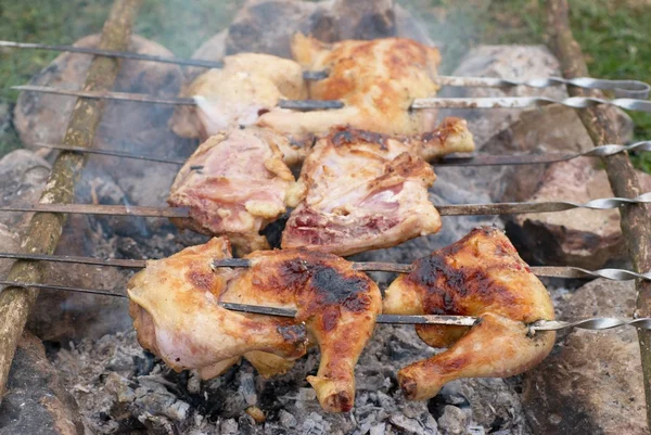 Kebab chiken grillé appétissant — Photo